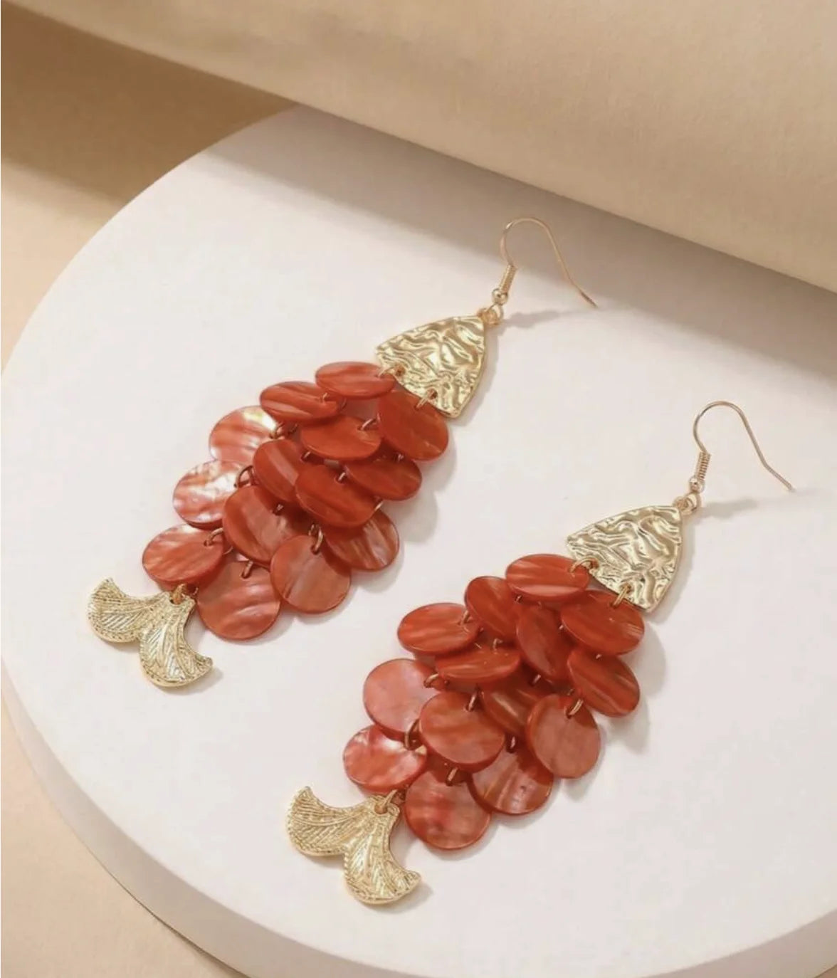 Obega Shell Earrings — Boho Chic Drop Earrings