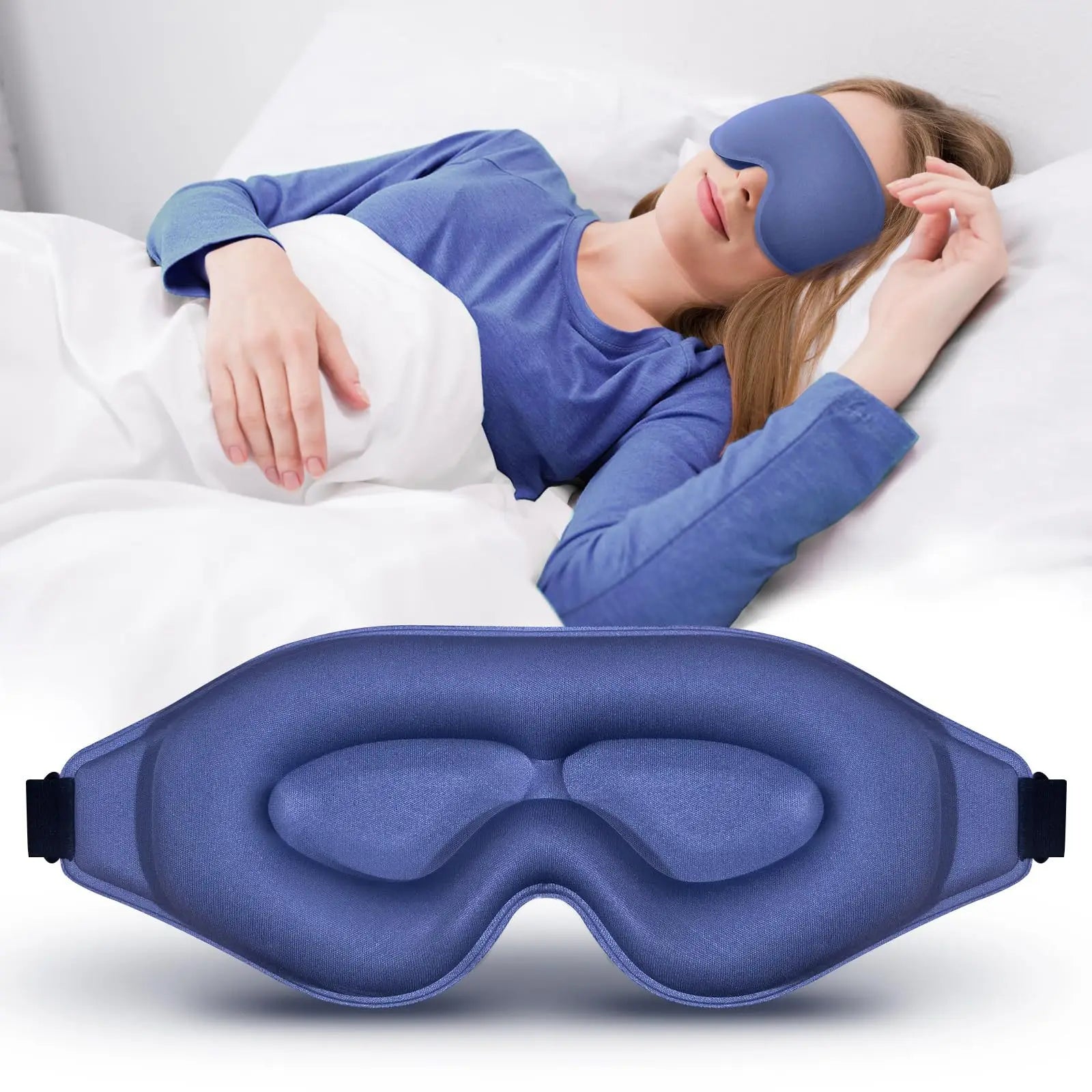 3D Memory Foam Eye Mask — Breathable Blackout Sleep Cover