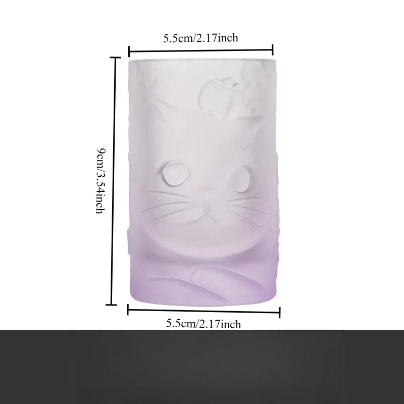 Cat Persimmon Glass Cup — Creative Decorative Drinking Vessel