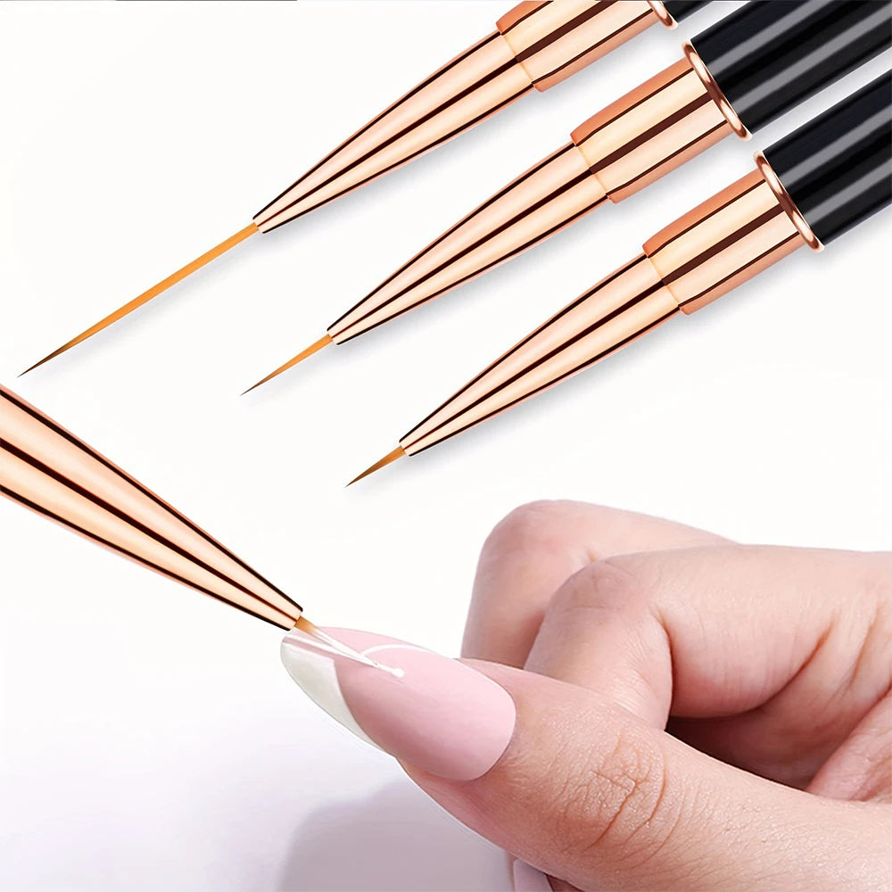 Professional 5-Piece Nail Art Brush Set — Dual-Ended Tools for Gel & 3D Designs
