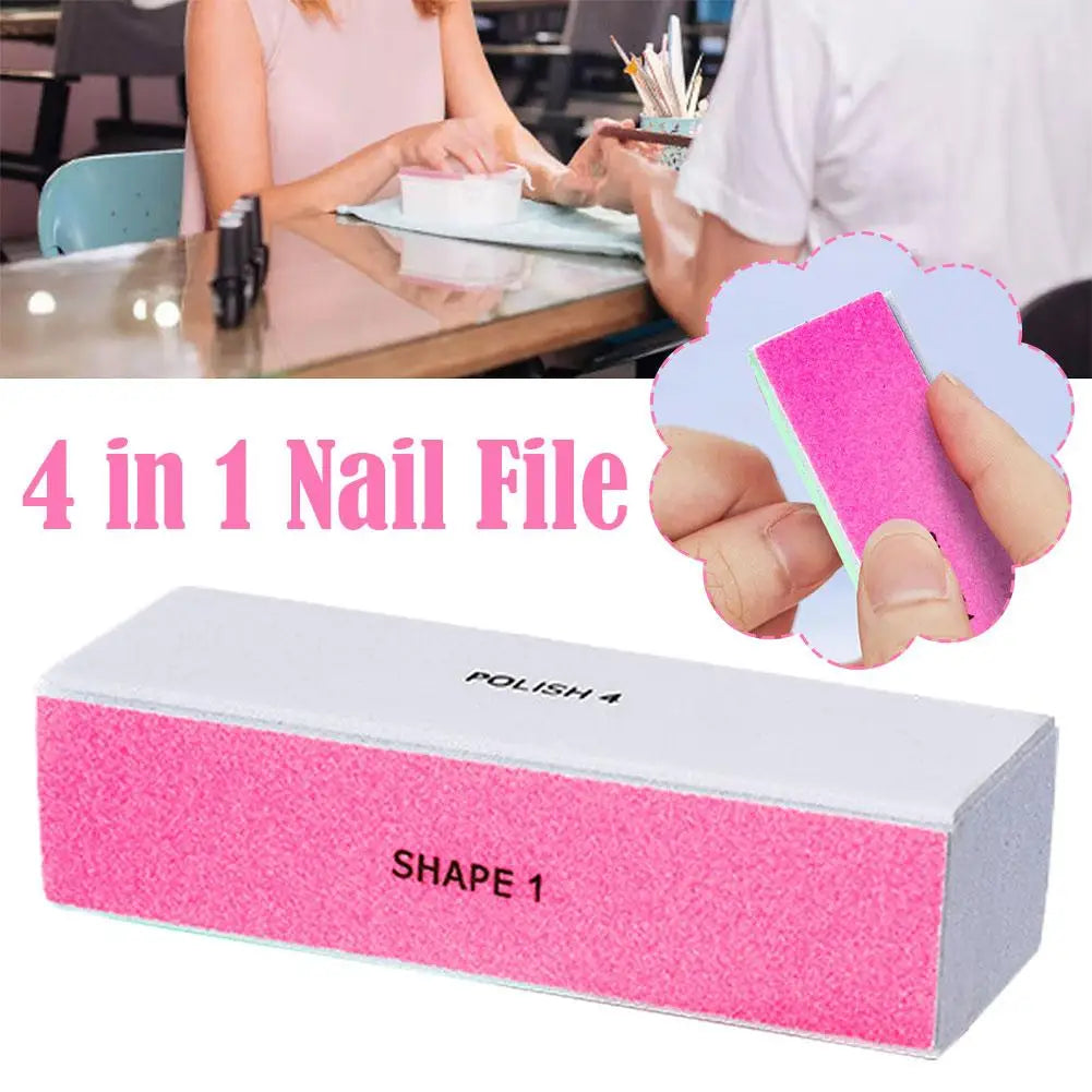 4-Way Nail Buffer Block — Multi-Functional Manicure & Pedicure File