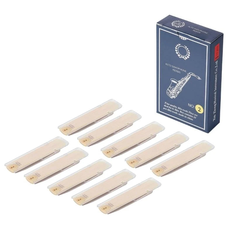 Eb Alto Saxophone Reeds — Professional Woodwind Instrument Parts, 10-Piece Set
