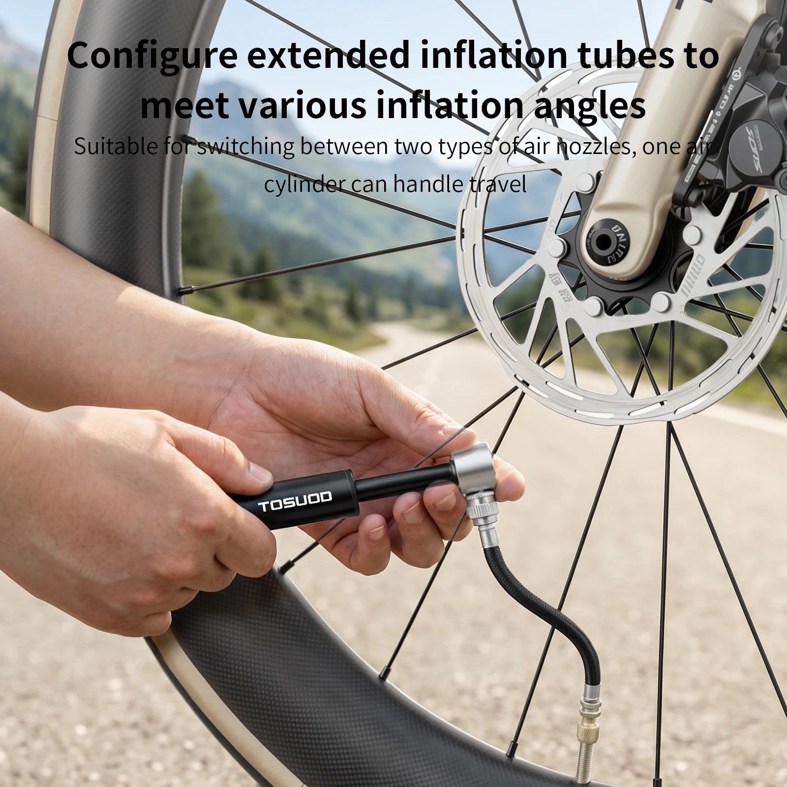 TOSUOD Mini Bicycle Pump — Compact High-Pressure Manual Inflator