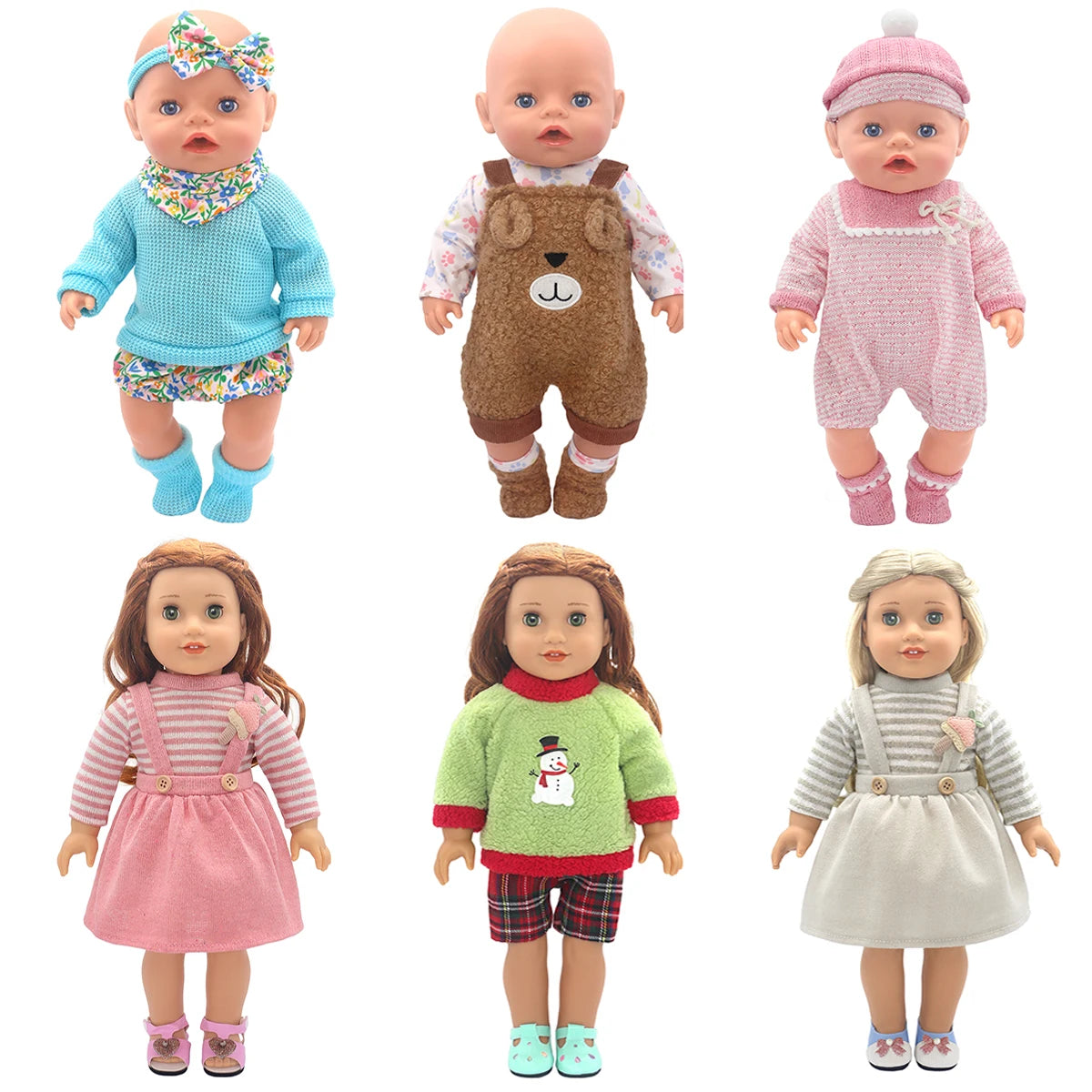 Kanvtoy Doll Clothing Sets — Cute Rompers and Shoes for 13-18 Inch Dolls