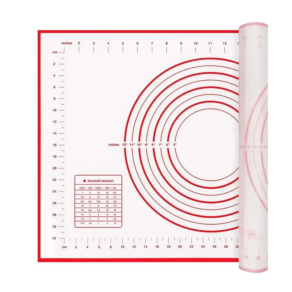 buyyes Silicone Baking Mat — Non-Stick Dough Kneading Pad for Pizza & Pastry