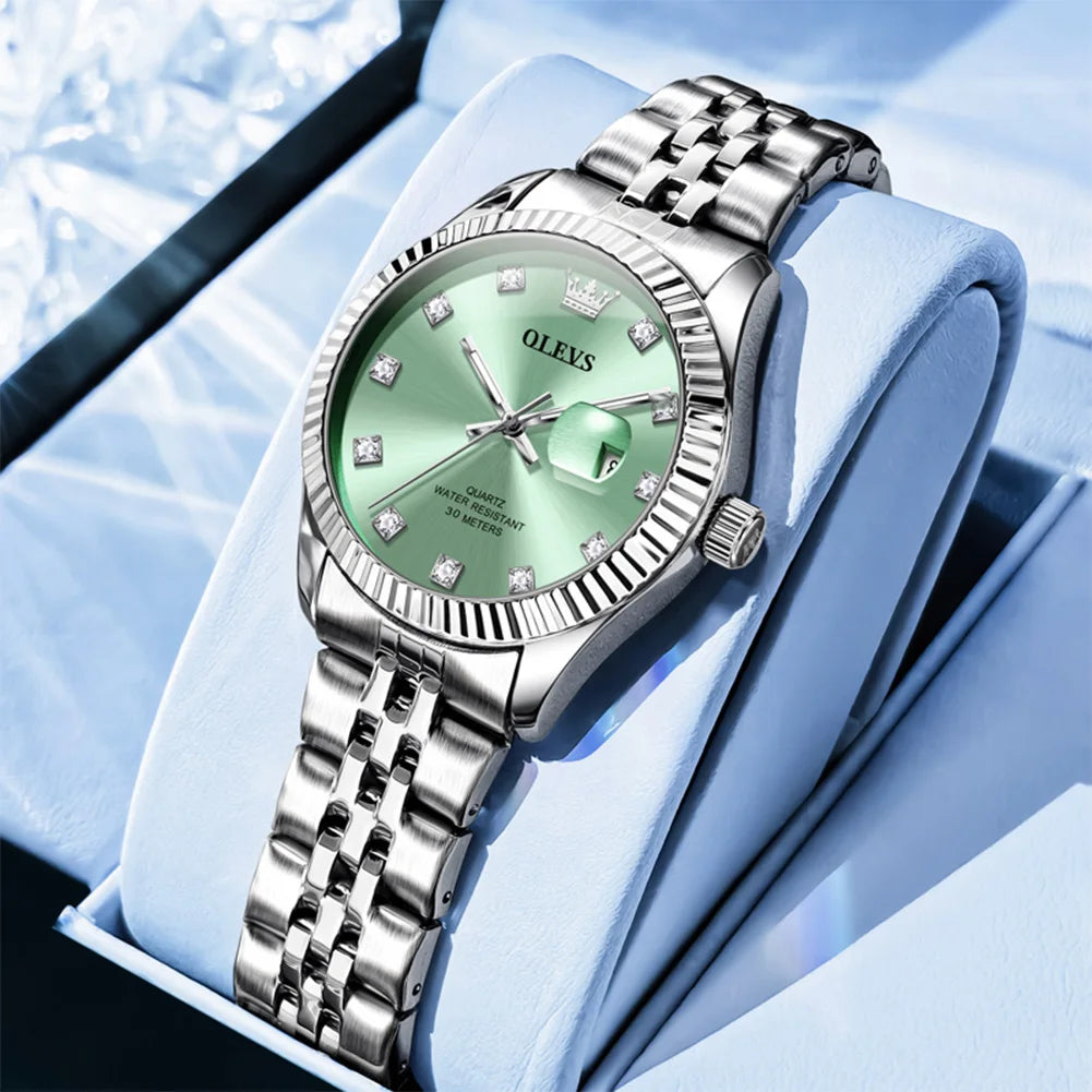 OLEVS Women's Elegant Quartz Watch — Stainless Steel Fashion Accessory
