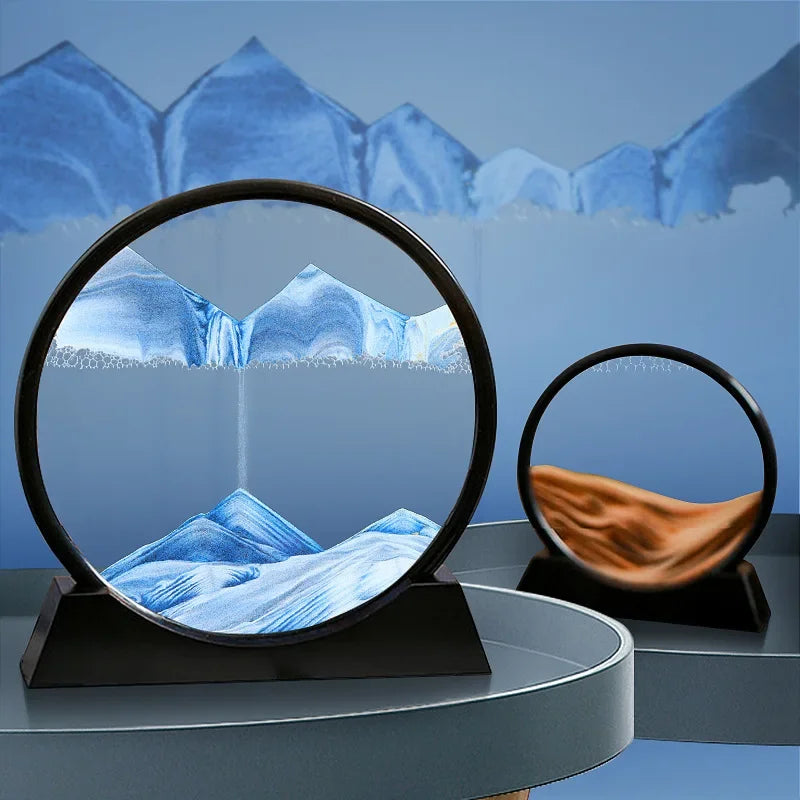 3D Moving Sand Art Picture — Decorative Glass Sandscape Hourglass
