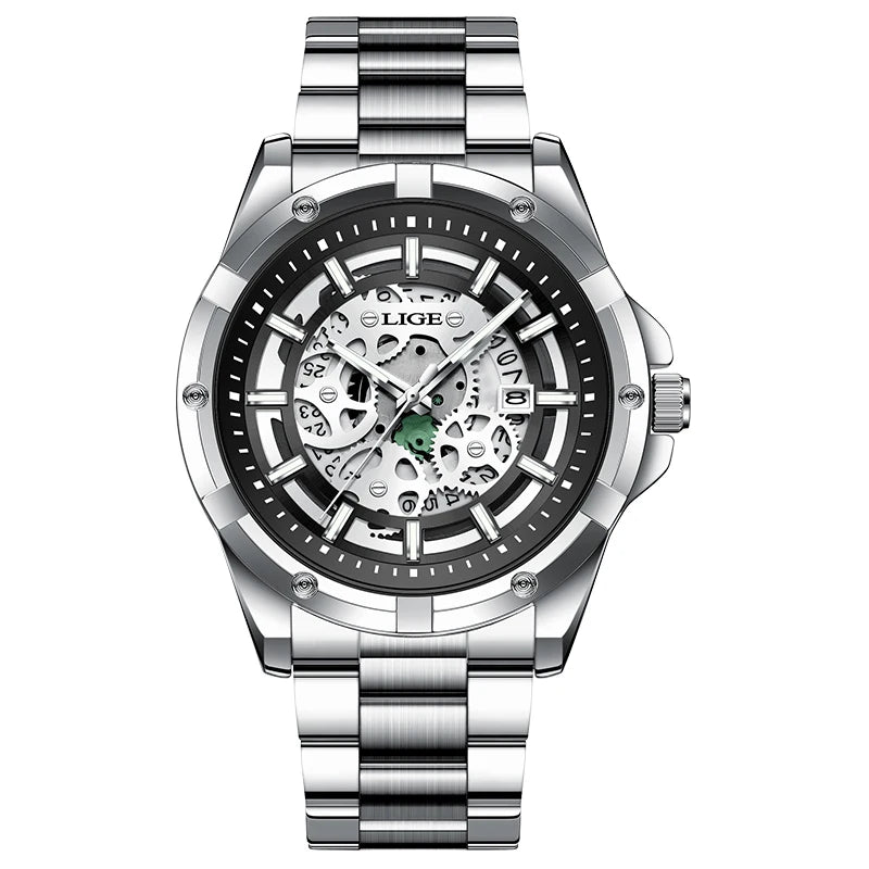 LIGE Business Men's Watch — Waterproof Chronograph with Luminous Hands