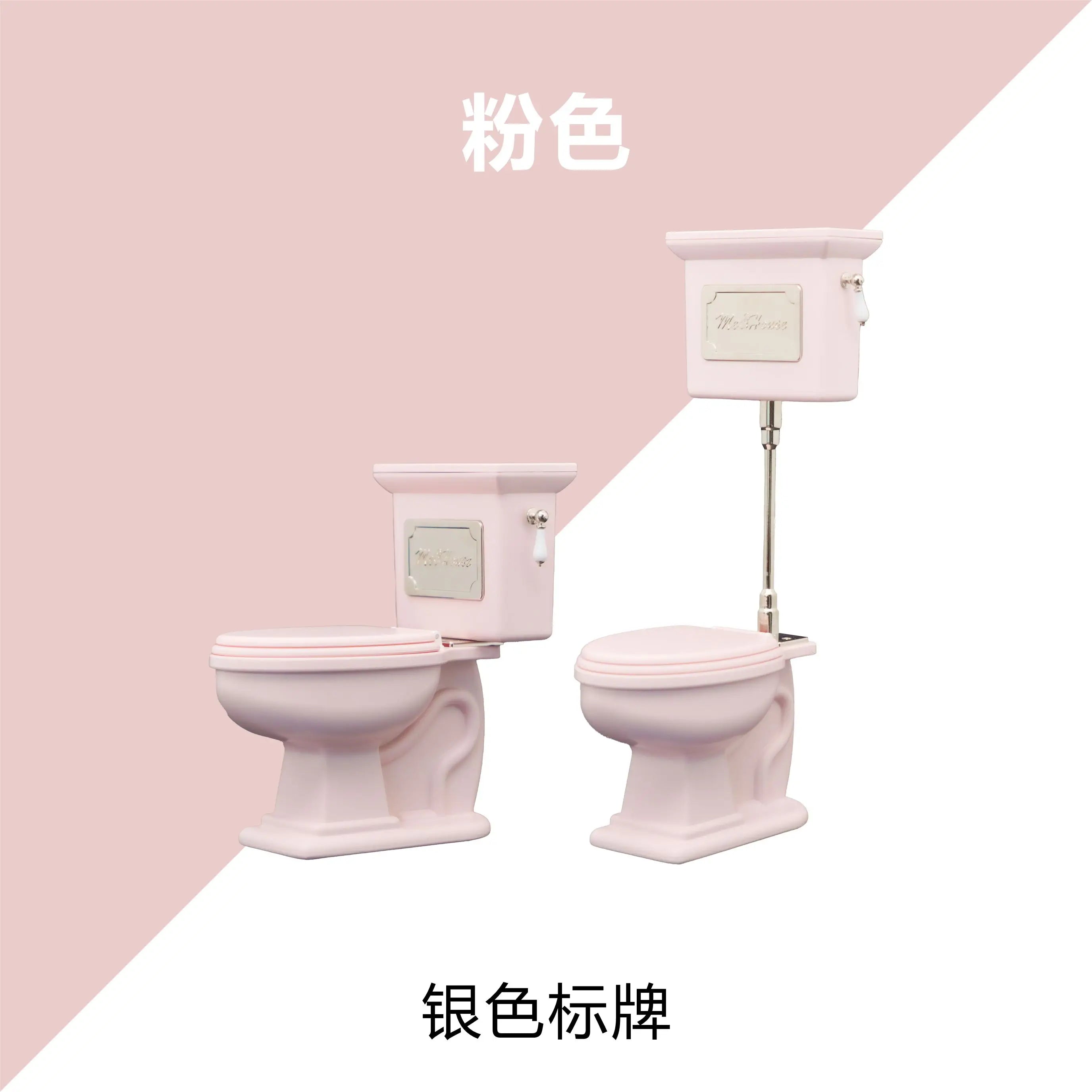 Retro Dollhouse Miniature Toilet — 1/6 Scale Bathroom Decor Accessory