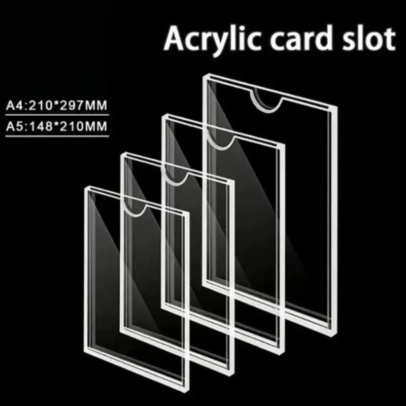 Clear Acrylic Wall Frame — Transparent Sign Holder for Documents & Photos