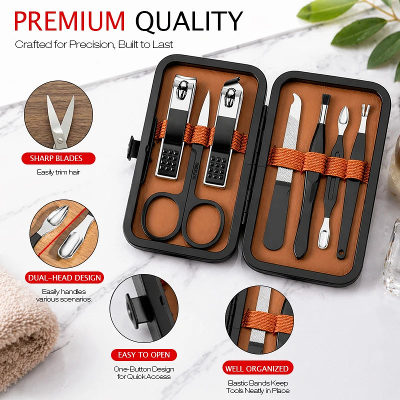 LGRAMER 7-Piece Nail Clipper Set — Professional Manicure & Pedicure Kit