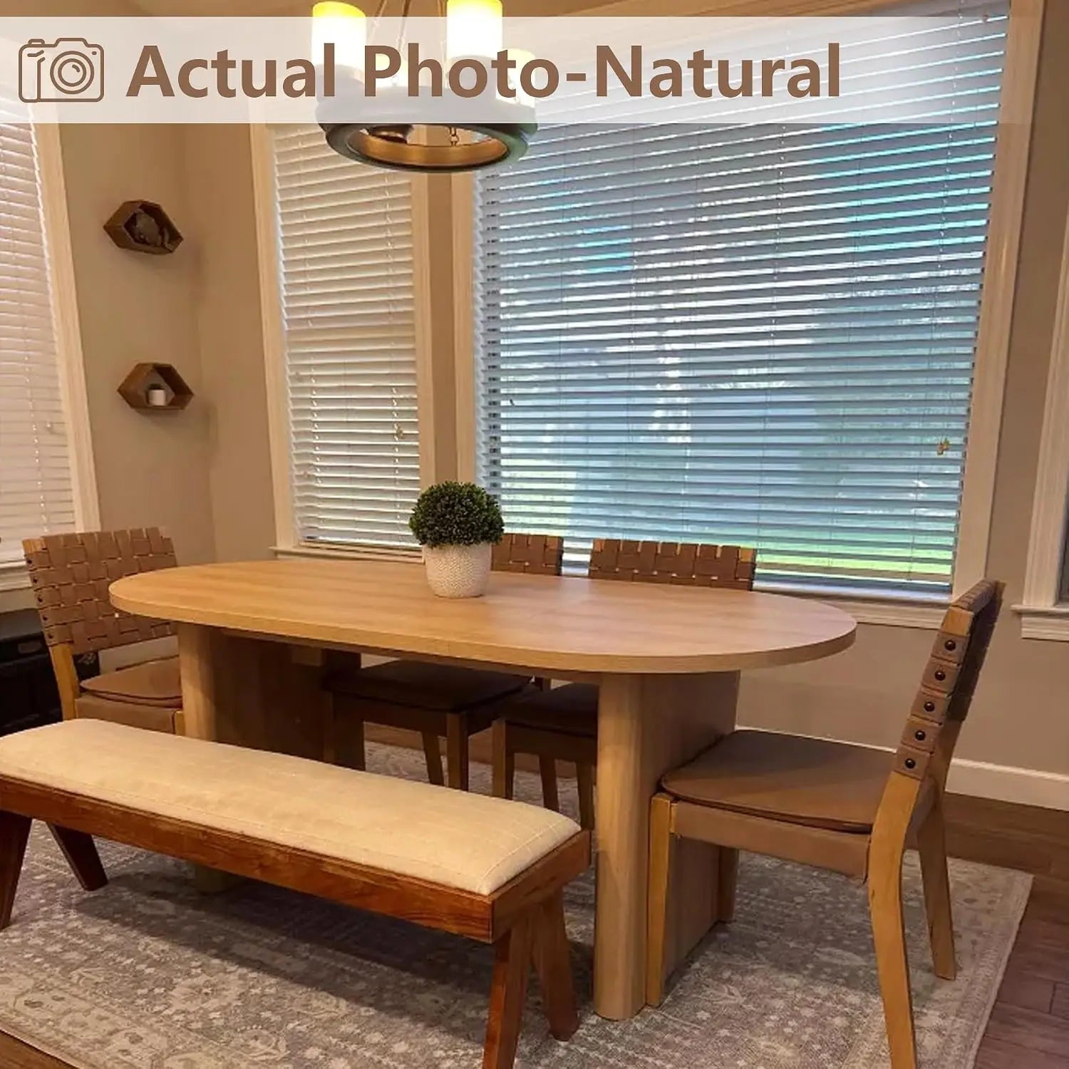 TWISTER.CK Farmhouse Oval Dining Table — Large Wooden Table for 4–8 People