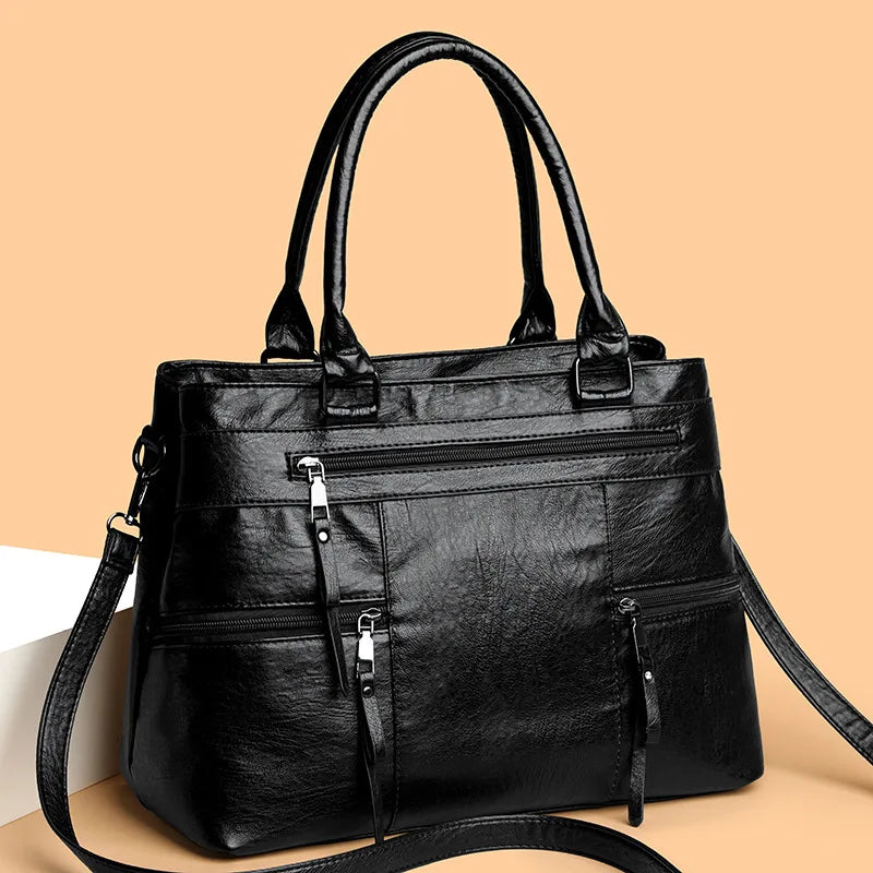 dawndesslo Elegant Leather Handbag — Versatile Top-Handle Shoulder Bag
