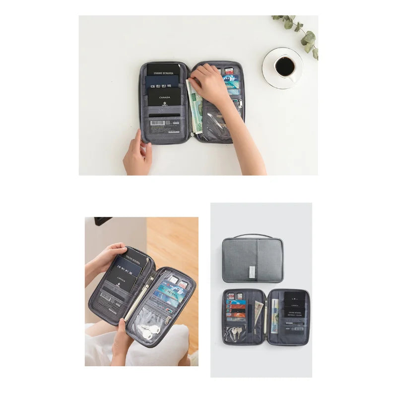 Waterproof Travel Wallet — Multi-Pocket Passport & Document Organizer