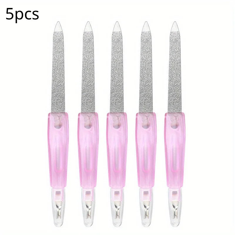 Stainless Steel 2-in-1 Nail File Buffer — Professional Manicure Tool