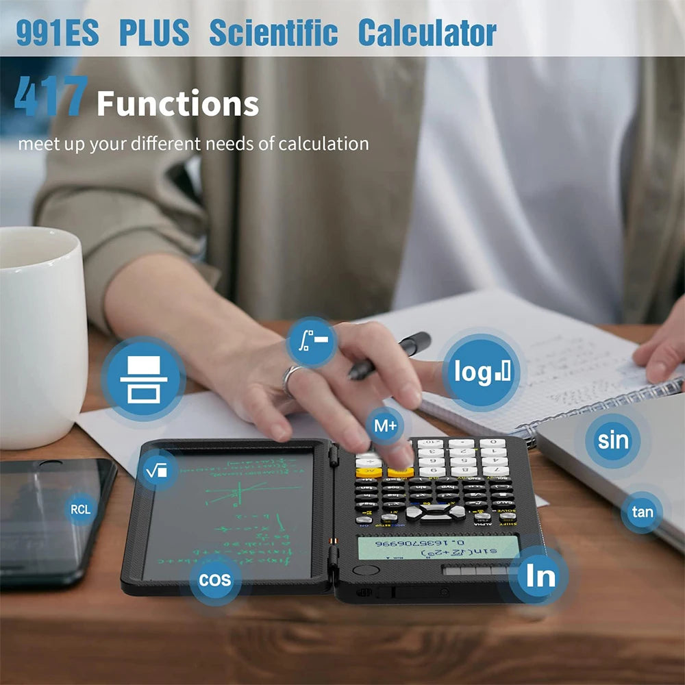 Roatee Scientific Calculator — 4-Line Display with LCD Writing Tablet