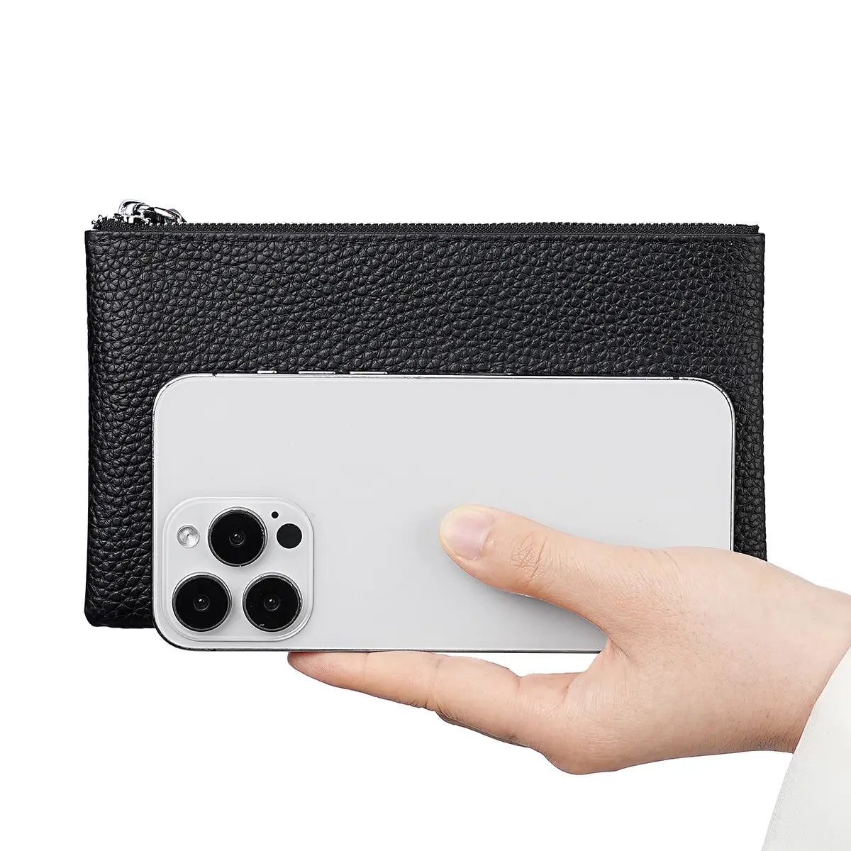 LYTWLZK Genuine Leather Wristlet — Phone Holder & Long Wallet Clutch