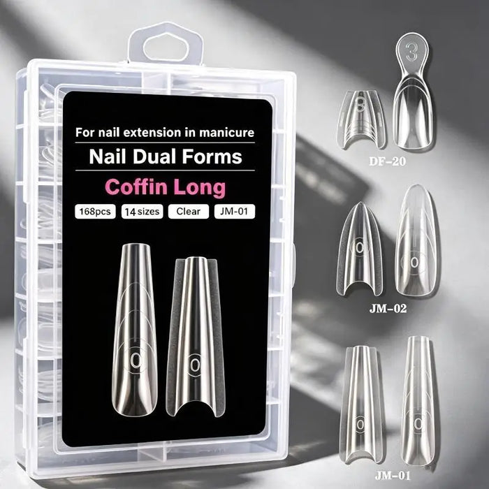 eelhoe Dual-Form Nail Extension Set — 168 Piece Professional Gel Molds