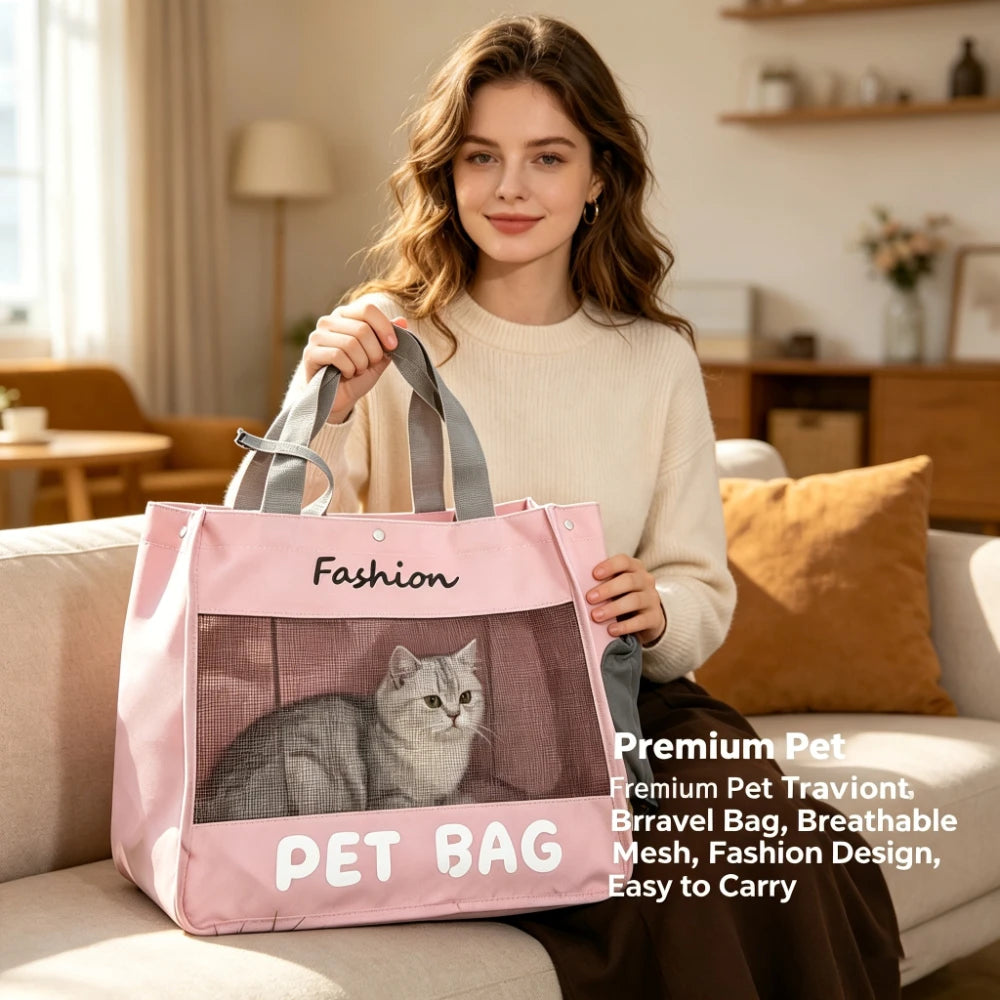 Breathable Pet Carrier Bag — Lightweight Travel Tote for Cats and Small Dogs
