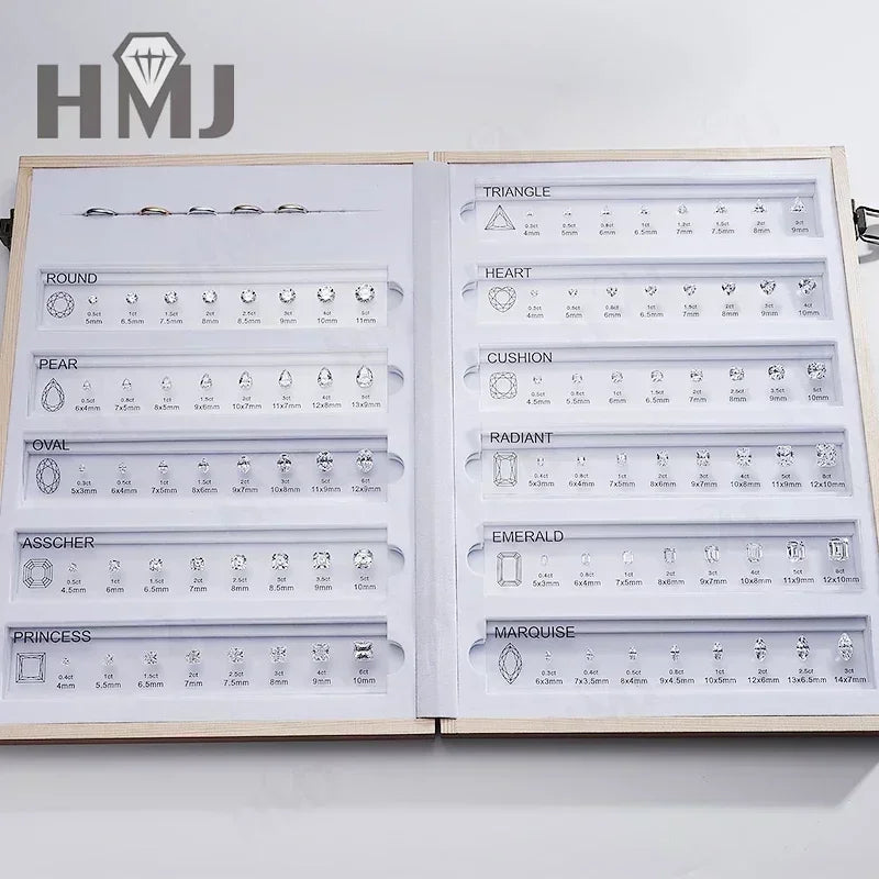 HMJ Gemstone Size Reference Chart — Cubic Zirconia Comparison Tool