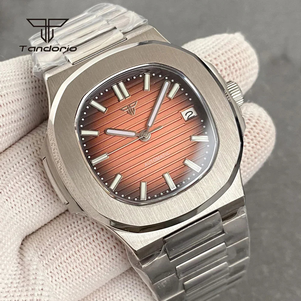 tandorio Square Automatic Watch — 40mm Stainless Steel Mechanical Wristwatch