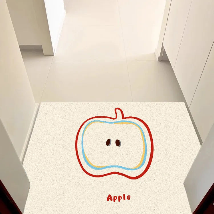 Aesthetic Fruit Print Doormat — Anti-Slip PVC Loop Coil Entryway Rug