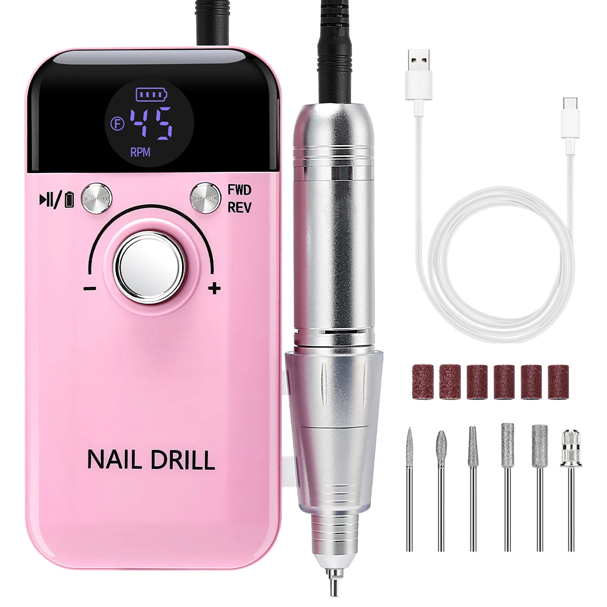 DianaBeauty Professional Nail Drill Machine — High Speed 45000RPM Portable Manicure Kit