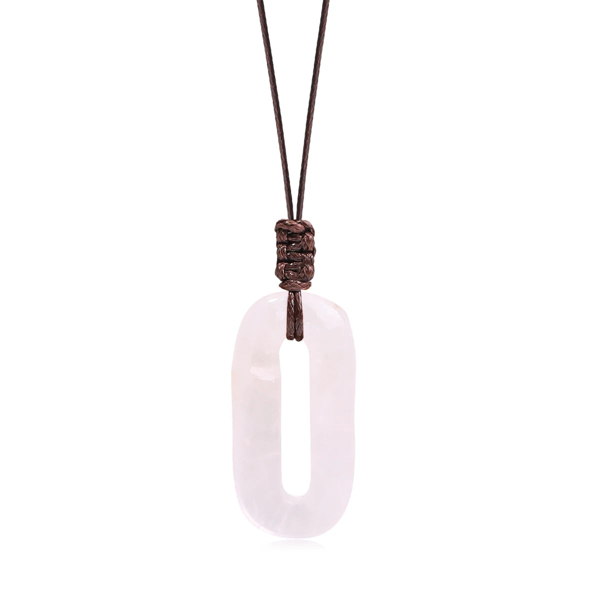 Natural Gemstone Circle Pendant — Ethnic Style Crystal Necklace