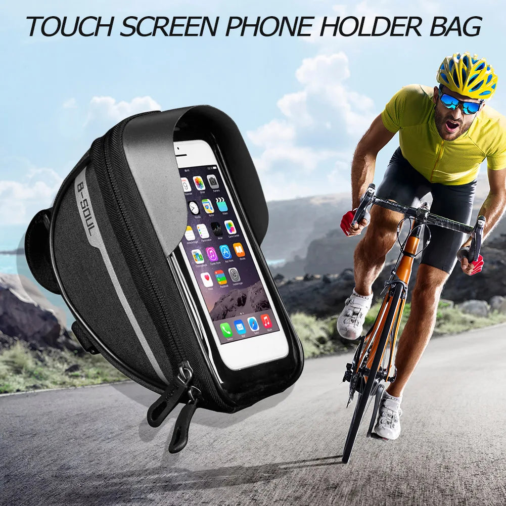 Waterproof Bicycle Phone Bag — Touch Screen Handlebar Mount for Cycling