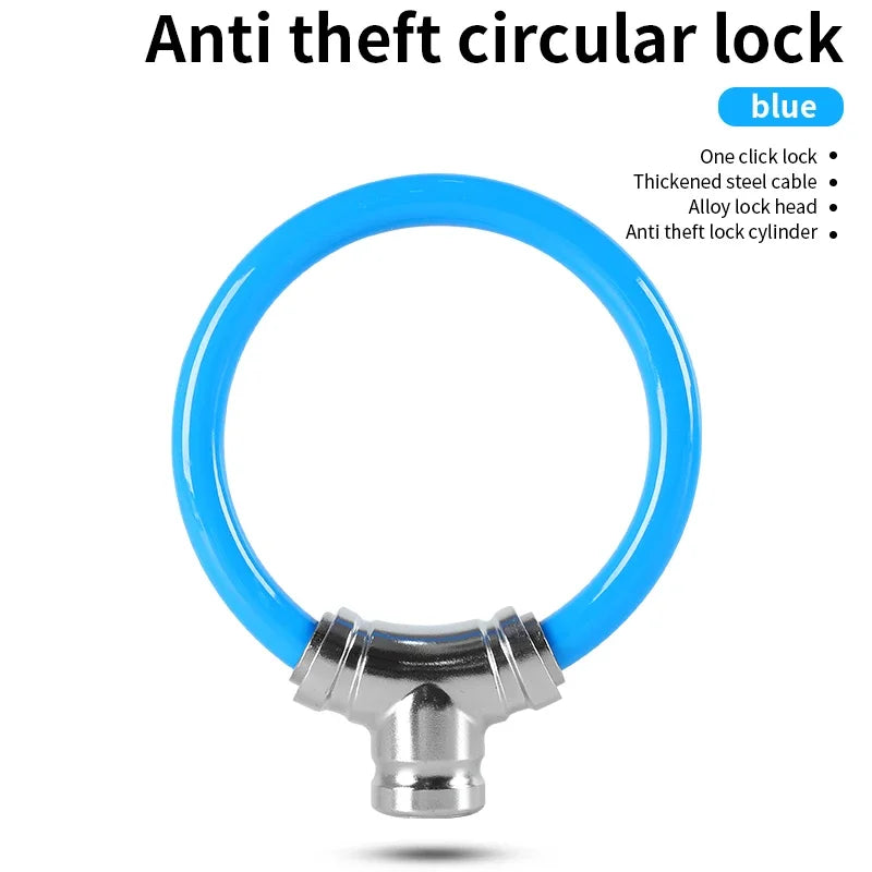 Portable Bicycle Cable Lock — Anti-Theft Ring Design for Mountain and Road Bikes