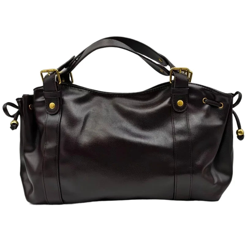 Women's Elegant Boston Style Crossbody Bag — Versatile Work Handbag