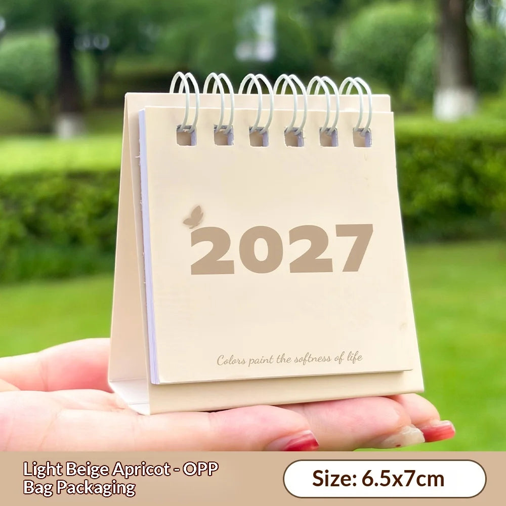2027 Monthly Desk Calendar — Vintage Minimalist Style with Memo Notes