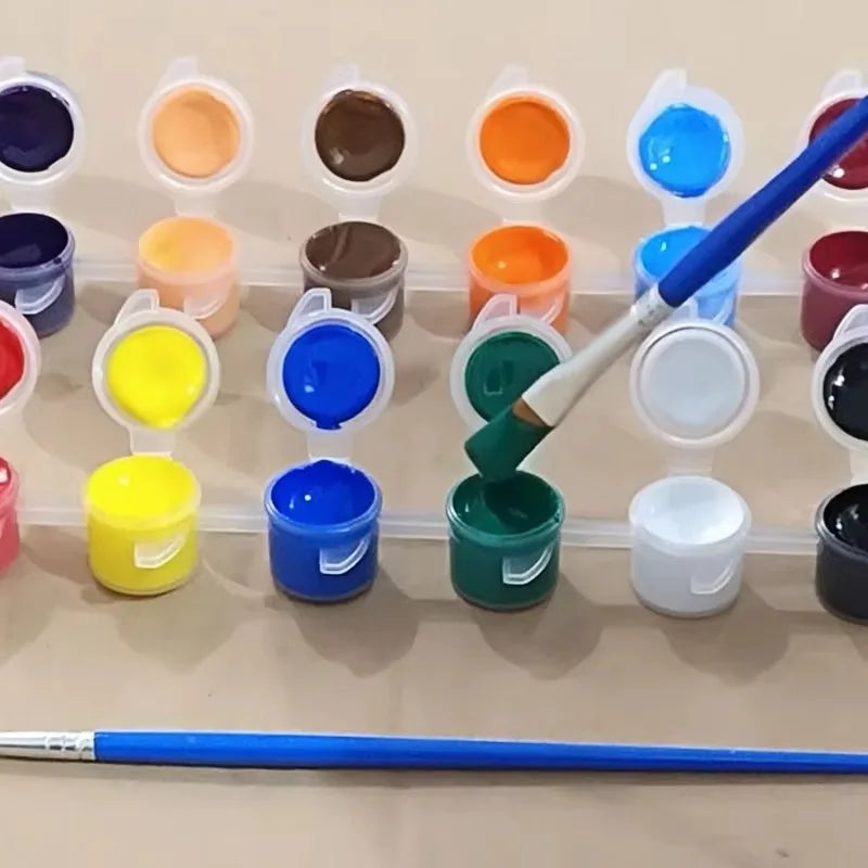 Acrylic Pigment Paint Set — Multi-Surface Art Kit with Built-in Brush