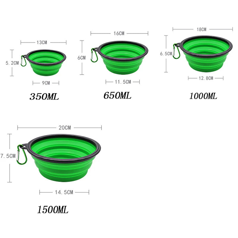Portable Silicone Pet Feeder — Collapsible 2-in-1 Water and Food Dispenser