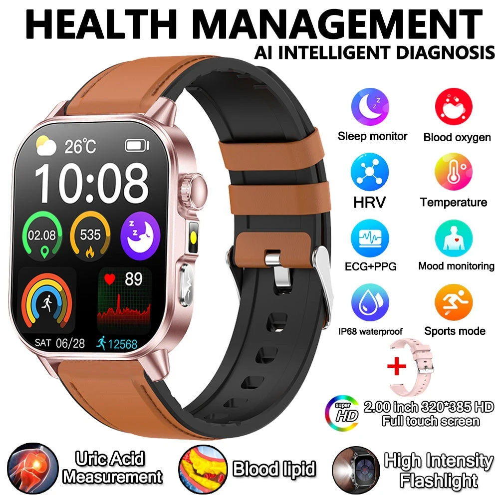 ChiBear Professional Health Smartwatch — ECG, Blood Pressure & Body Analysis