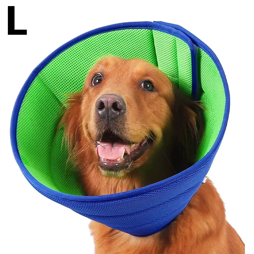 Protective Dog Recovery Cone — Breathable Mesh Elizabethan Collar