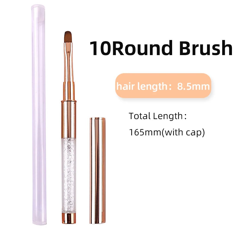Rose Gold Nail Art Brush Set — Professional Manicure & Acrylic Tools