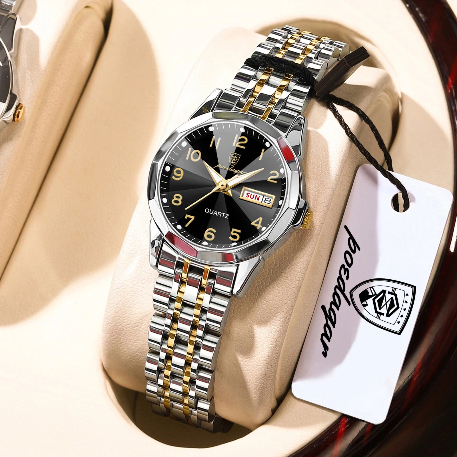 POEDAGAR Elegant Ladies Watch — Waterproof Stainless Steel Quartz Timepiece