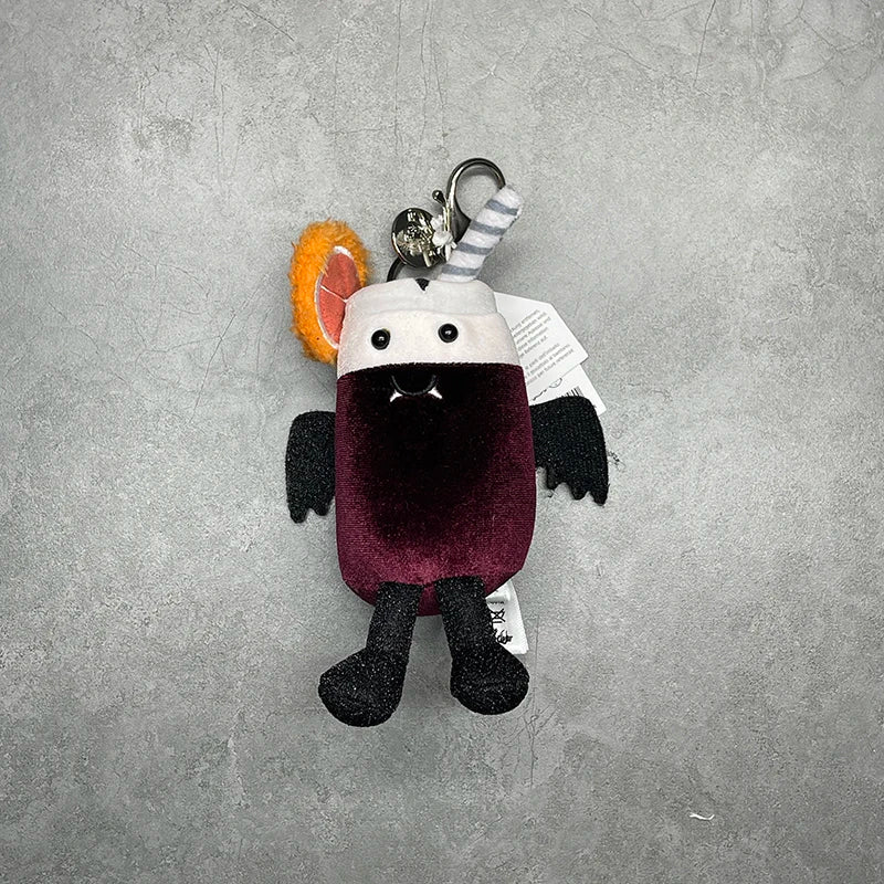 Assorted Plush Keychain Charm — Cute Animal & Food Backpack Accessory