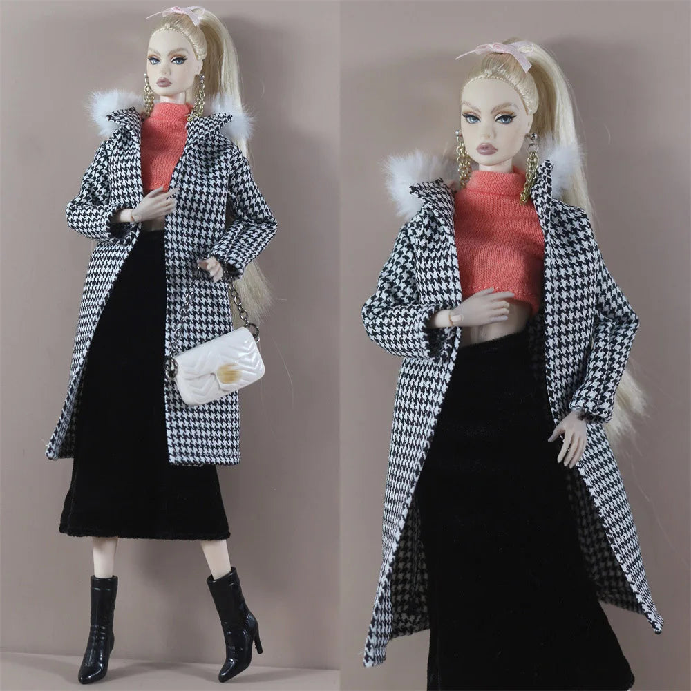 Handmade Doll Outfit Overcoat — Fashionable Accessory Set for 11.5 Inch Dolls