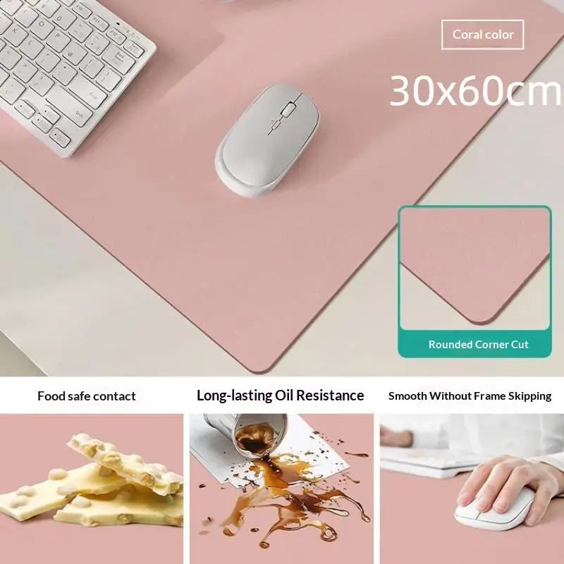 Large PU Leather Desk Mat — Waterproof Non-Slip Extended Mouse Pad