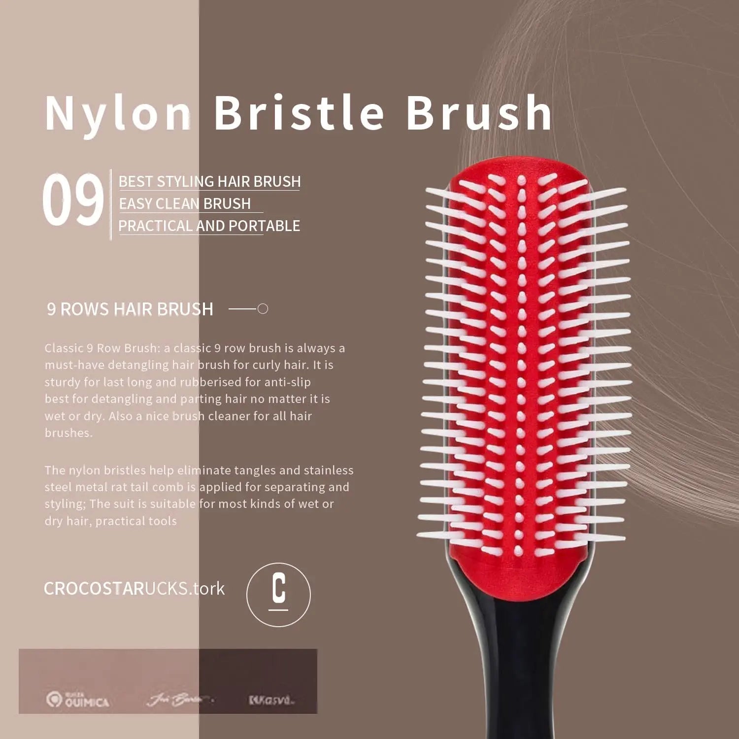 Detangling Hair Brush Set — Wet and Dry Styling Combs for Curly Hair