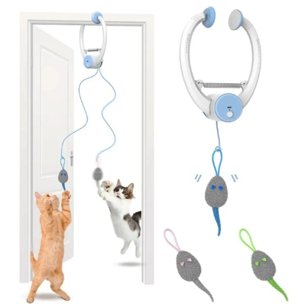 Hanging Cat Teaser Toy — Elastic Swing Disc for Interactive Play