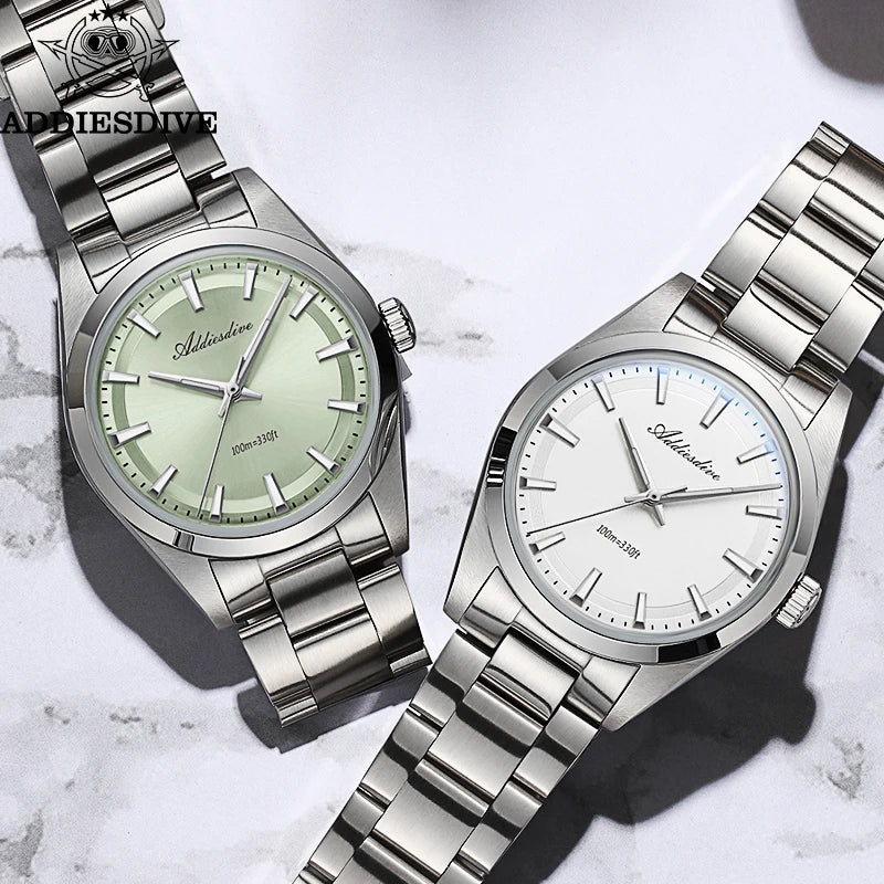 ADDIESDIVE Luxury Men's Steel Watch — BGW9 Luminous Quartz Diver
