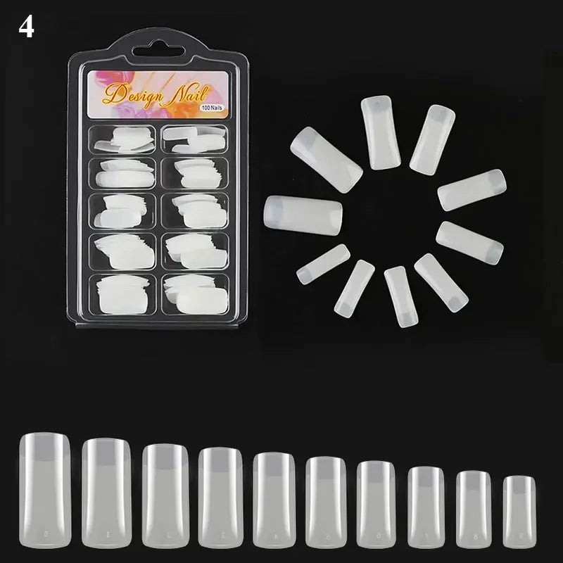 Natural Transparent Seamless Fake Nails — Full Coverage False Nail Tips