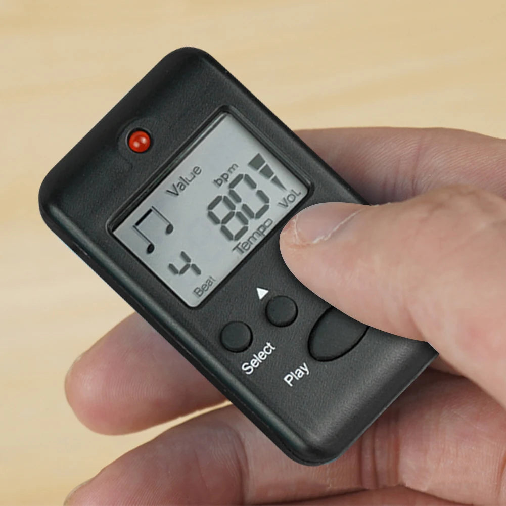 Electronic Clip-On Metronome — Portable Digital Tempo Trainer for Musicians