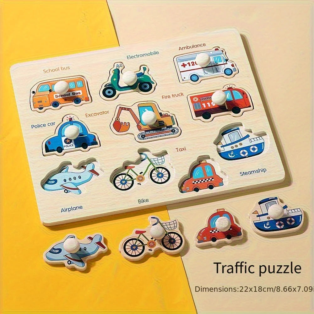 Wooden Geometry Shape Matching Board — Early Education Montessori Puzzle
