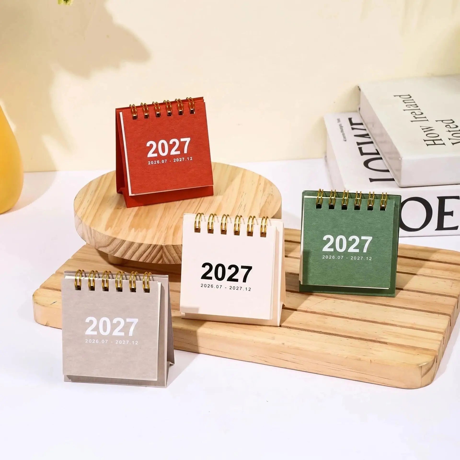 Mini Desktop Calendar — Portable Daily Planner for Office and Home