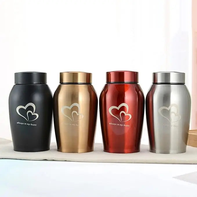 Stainless Steel Pet Cremation Urn — Elegant Memorial Keepsake for Small Animals