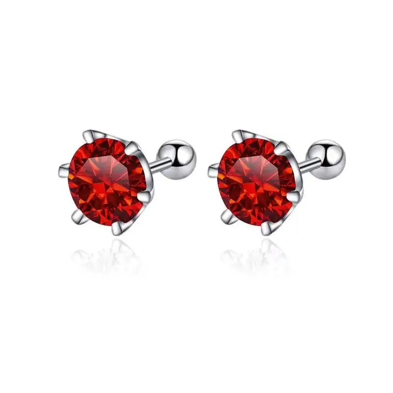 Moissanite Round Cut Stud Earrings — 925 Sterling Silver Fine Jewelry